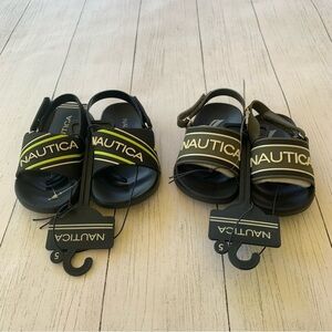 NWT Nautica Green Navy and Grey Sandals Toddler Boy Shoe Bundle Size 5